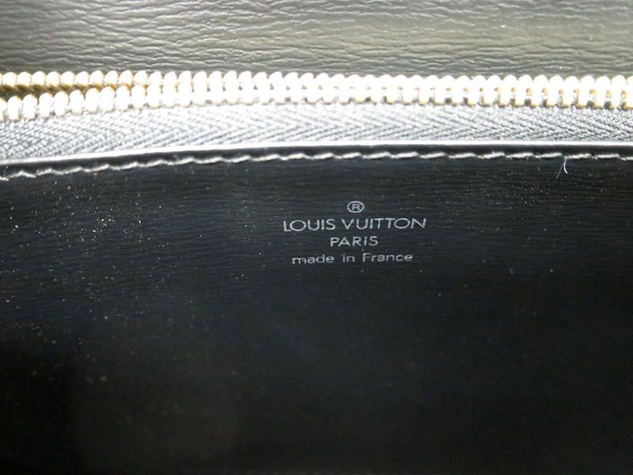 Louis Vuitton Black Leather Gold Turnlock Kelly Style Top Handle Satchel Bag 2