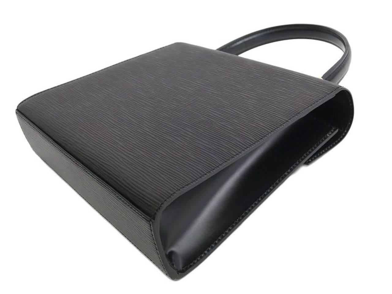 Louis Vuitton Black Leather Gold Turnlock Kelly Style Top Handle Satchel Bag In Excellent Condition In Chicago, IL