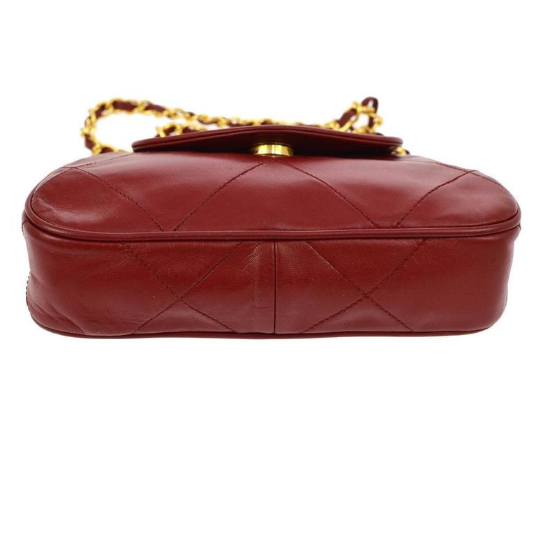 Chanel Rare Bordeaux Red Lambskin Flap Evening Party Crossbody Shoulder ...