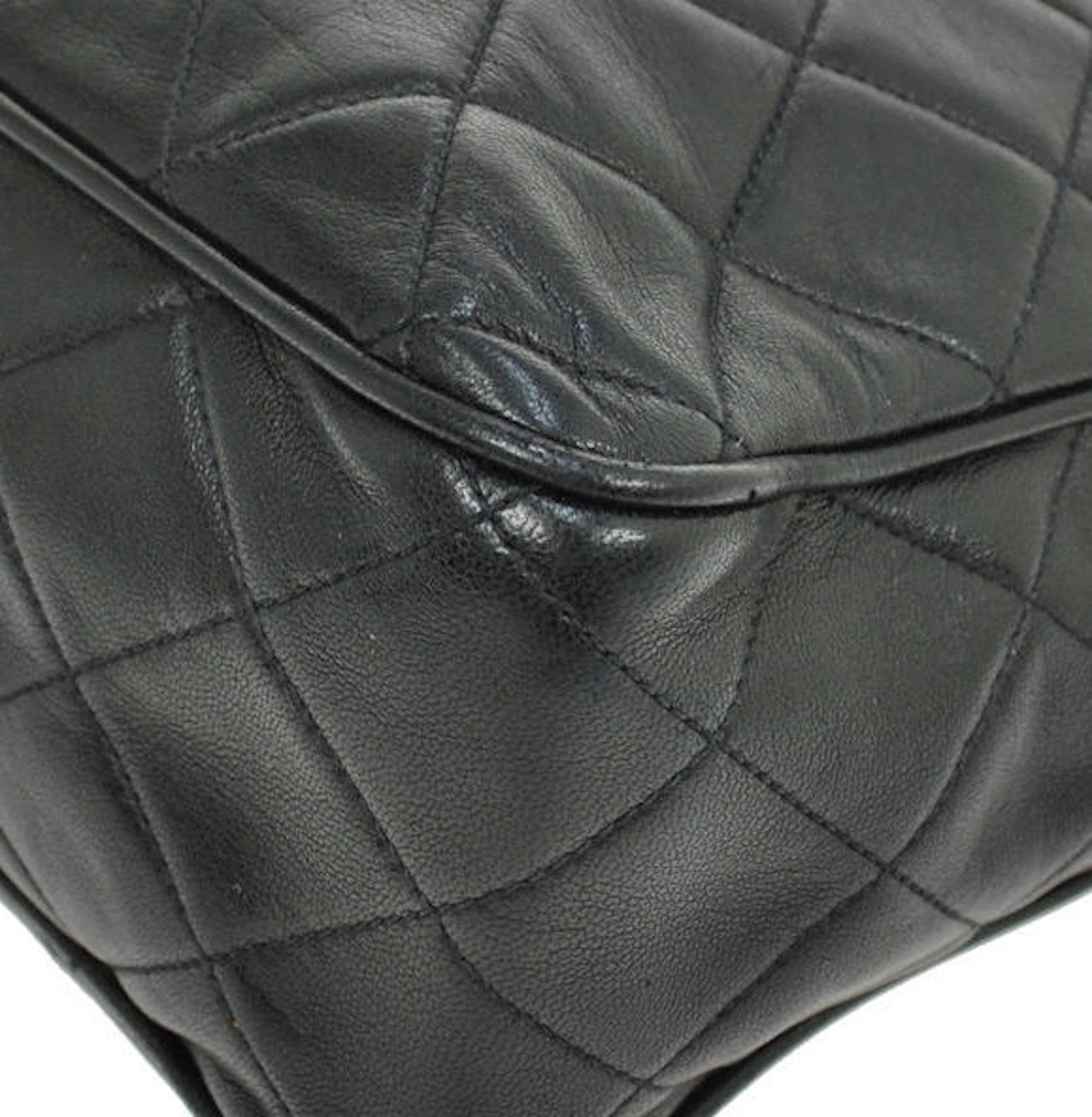 Chanel Black Lambskin Coin Charm Hobo Style Short Shoulder Top Handle Bag 2