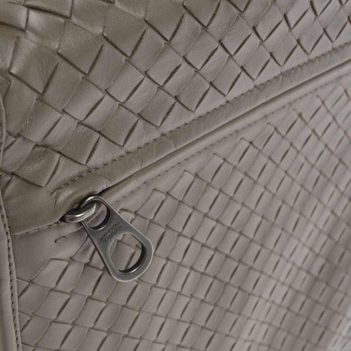 Gray Bottega Veneta Leather Men's Women's Unisex Business Attache Laptop Case Bag