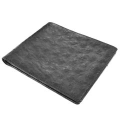 Gucci Vintage Men's Black Ostrich Leather Men's Wallet in Box
