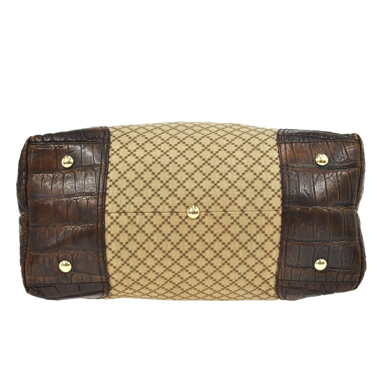 Women's Gucci Monogram Canvas Men's Weekender Crocodile Carryall Satchel Tote Bag