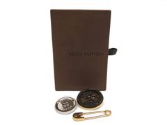 Louis Vuitton Monogram Metal Men Three-Piece Safety Pin Button Brooch Set in Box