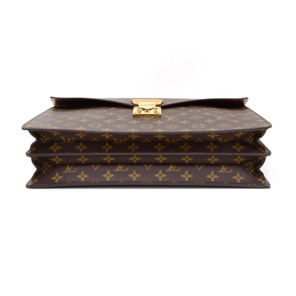Black Louis Vuitton Vintage Rare Monogram Canvas Men's Briefcase Laptop Business Bag