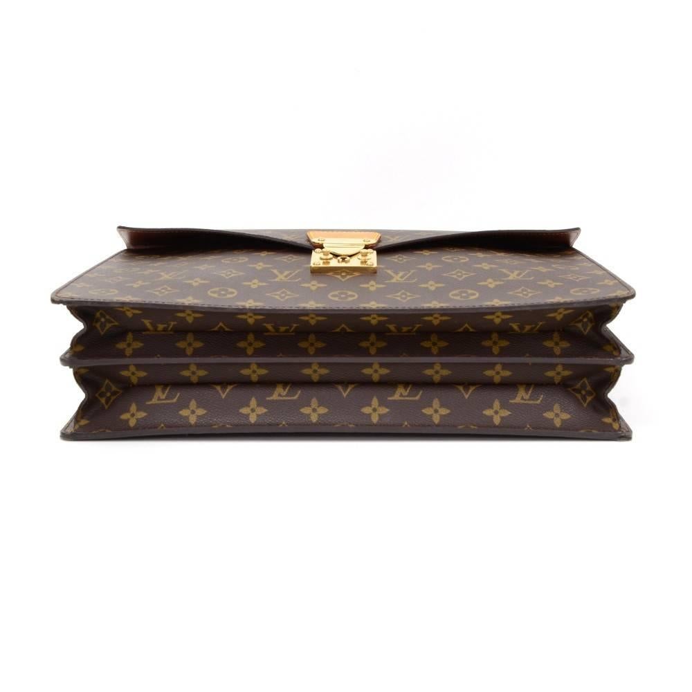 Black Louis Vuitton Vintage Rare Monogram Canvas Men's Briefcase Laptop Business Bag