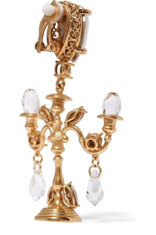 Dolce and Gabbana NEW Runway Gold Swarovski Crystal Candle Chandelier