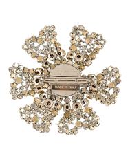 Alberta Ferretti NEW Large Gold Metal Rhinestone Snowflake Evening Charm Brooch