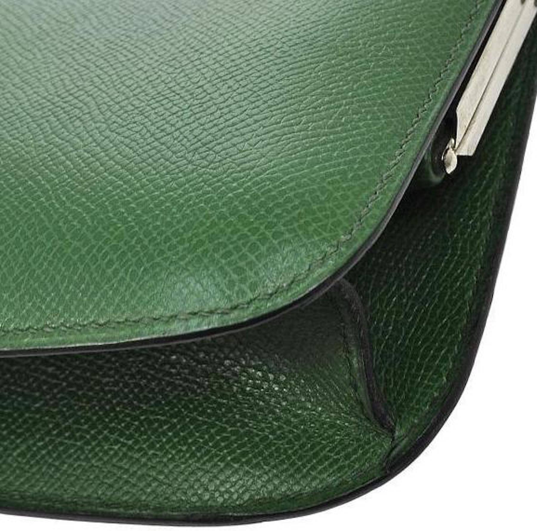 Women's Hermes Rare Vintage Leather Road Kisslock 2 in 1 Evening Clutch Shoulder Bag