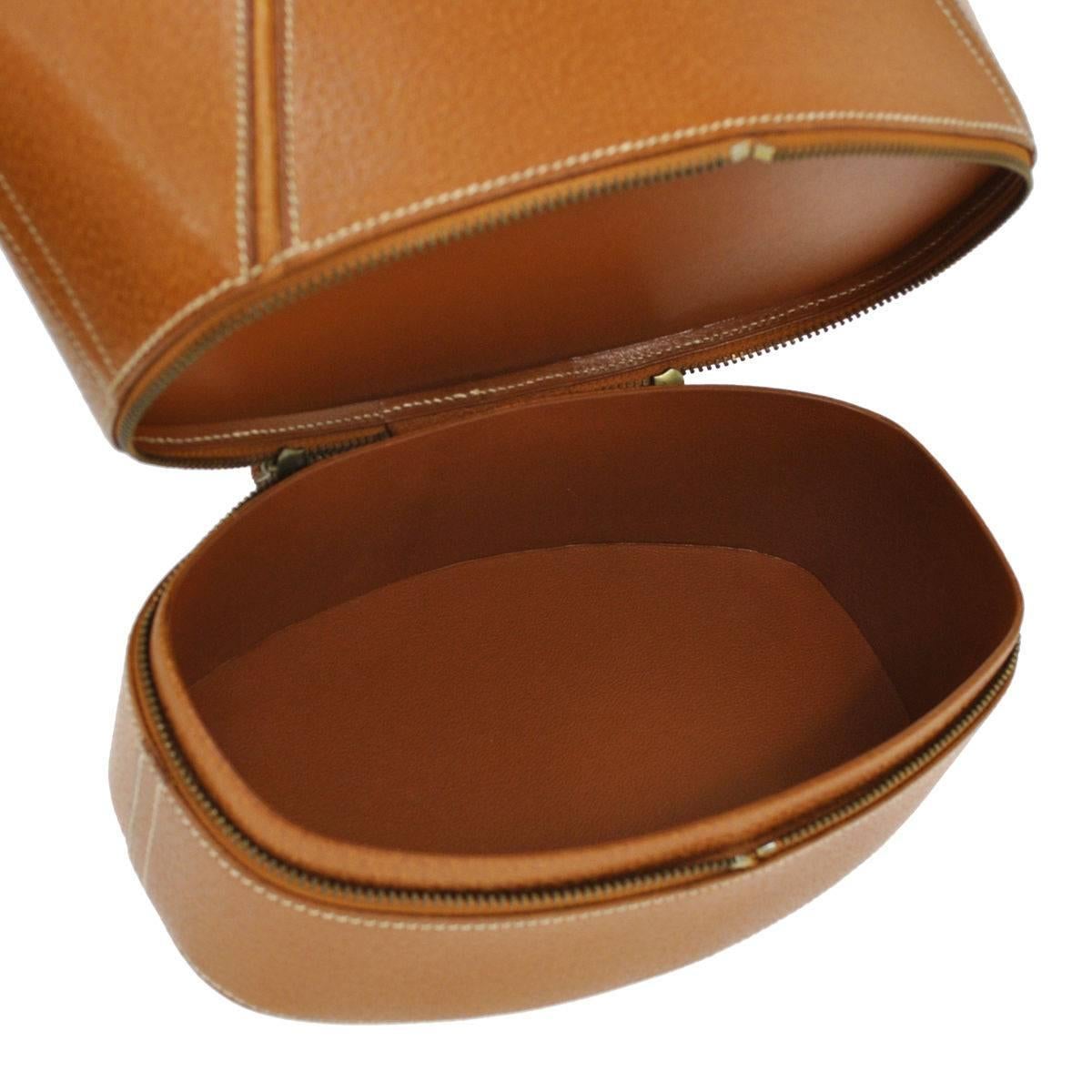 Brown Hermes Rare Vintage Cognac Leather Bottom Flap Top Handle Satchel Bag
