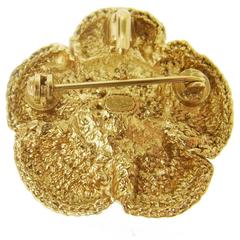Chanel Gold Kamelie CC Charm Blume Strass Pin Brosche in Box