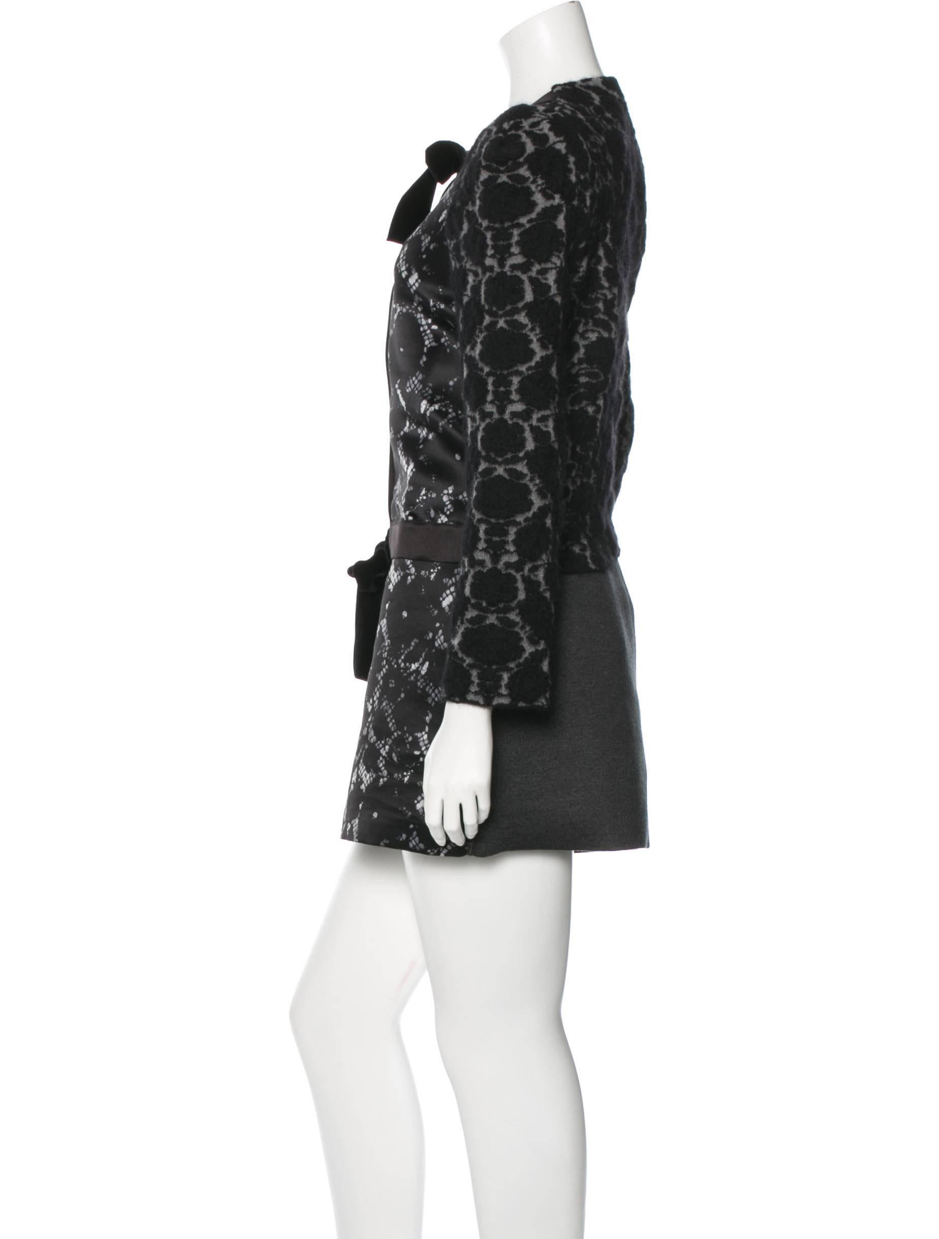 Women's Louis Vuitton NEW Runway Black Lace Jacquard Evening Cocktail Skirt Jacket Suit