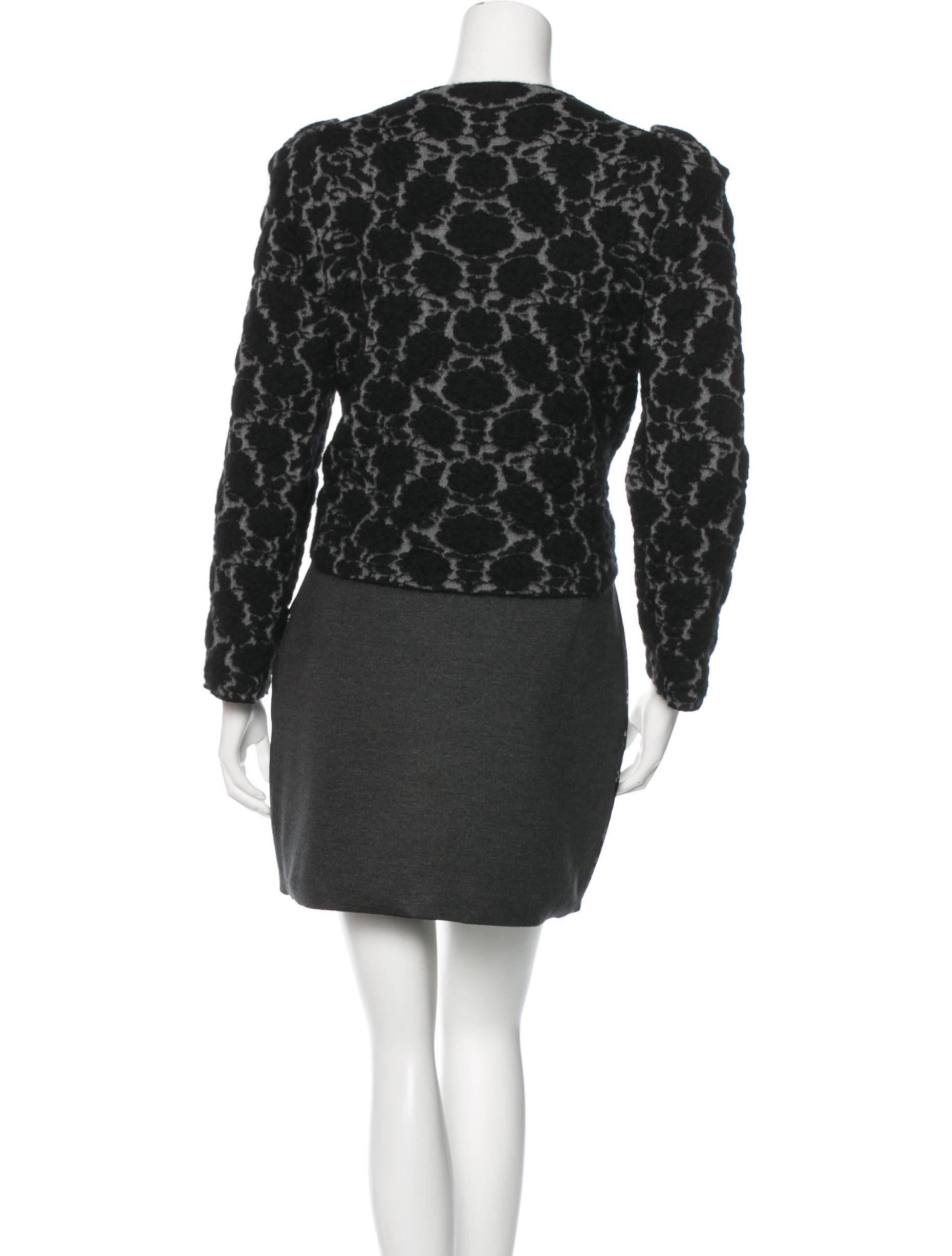 Louis Vuitton NEW Runway Black Lace Jacquard Evening Cocktail Skirt Jacket Suit 1