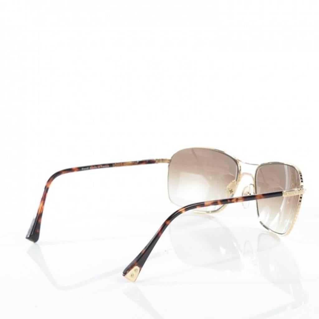 Louis Vuitton Gold Tortoise Men's Women's Unisex Aviator Sunglasses W/Case & Box 1