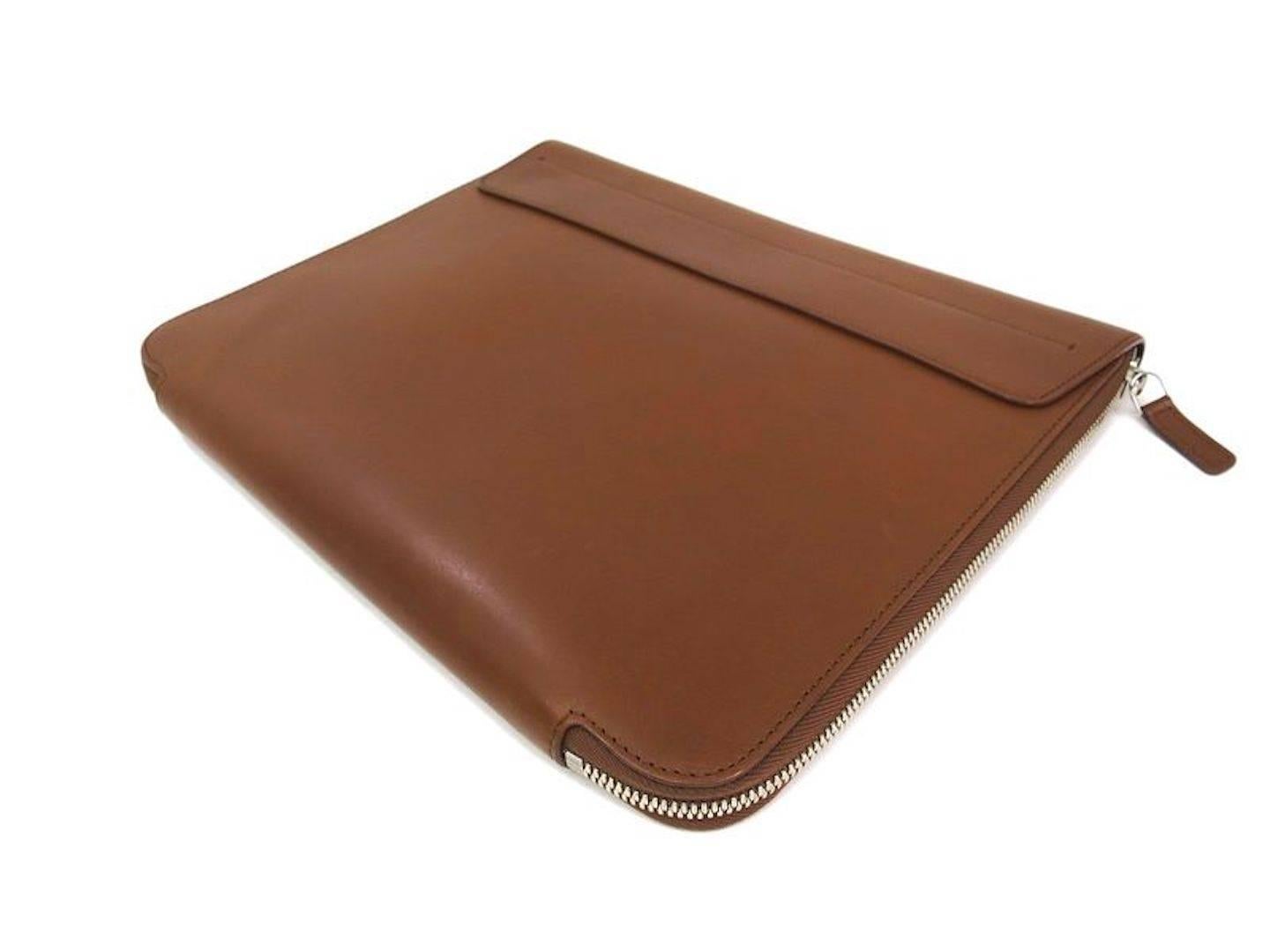 Brown Louis Vuitton Cognac Leather Silver Men's Travel Attache Tech Business Case Bag