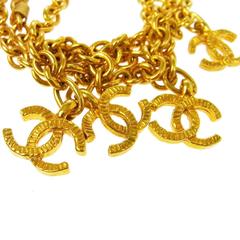 Chanel Vintage Gold Multi Charms Multi Strand Link Bracelet