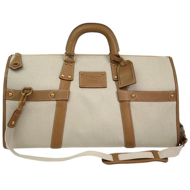 Louis Vuitton Tan Canvas Men's Women's Weekender Carryall Travel Duffle Bag