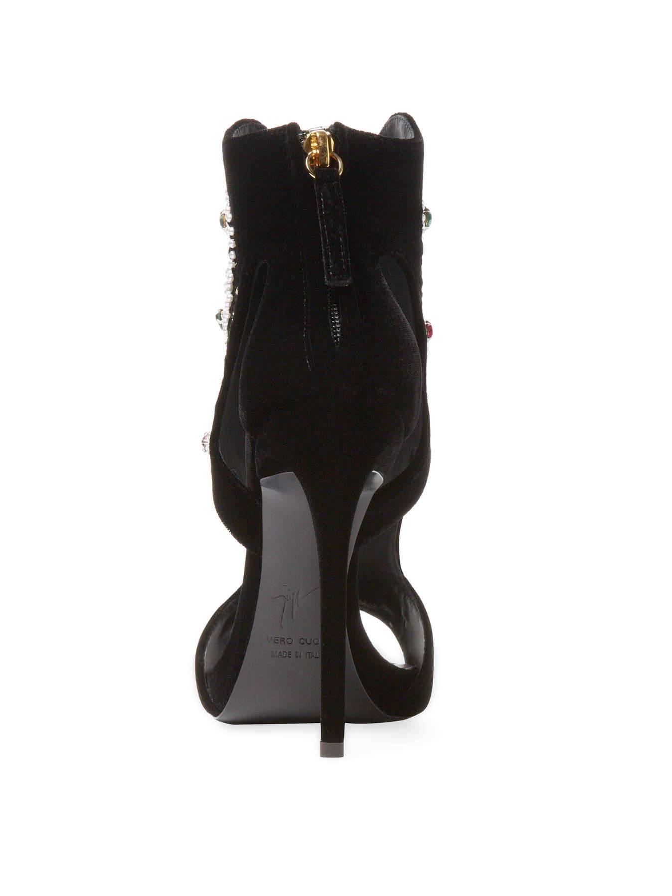 Giuseppe Zanotti NEW & SOLD OUT Black Embellished Bead Jewel Heels in Box 1