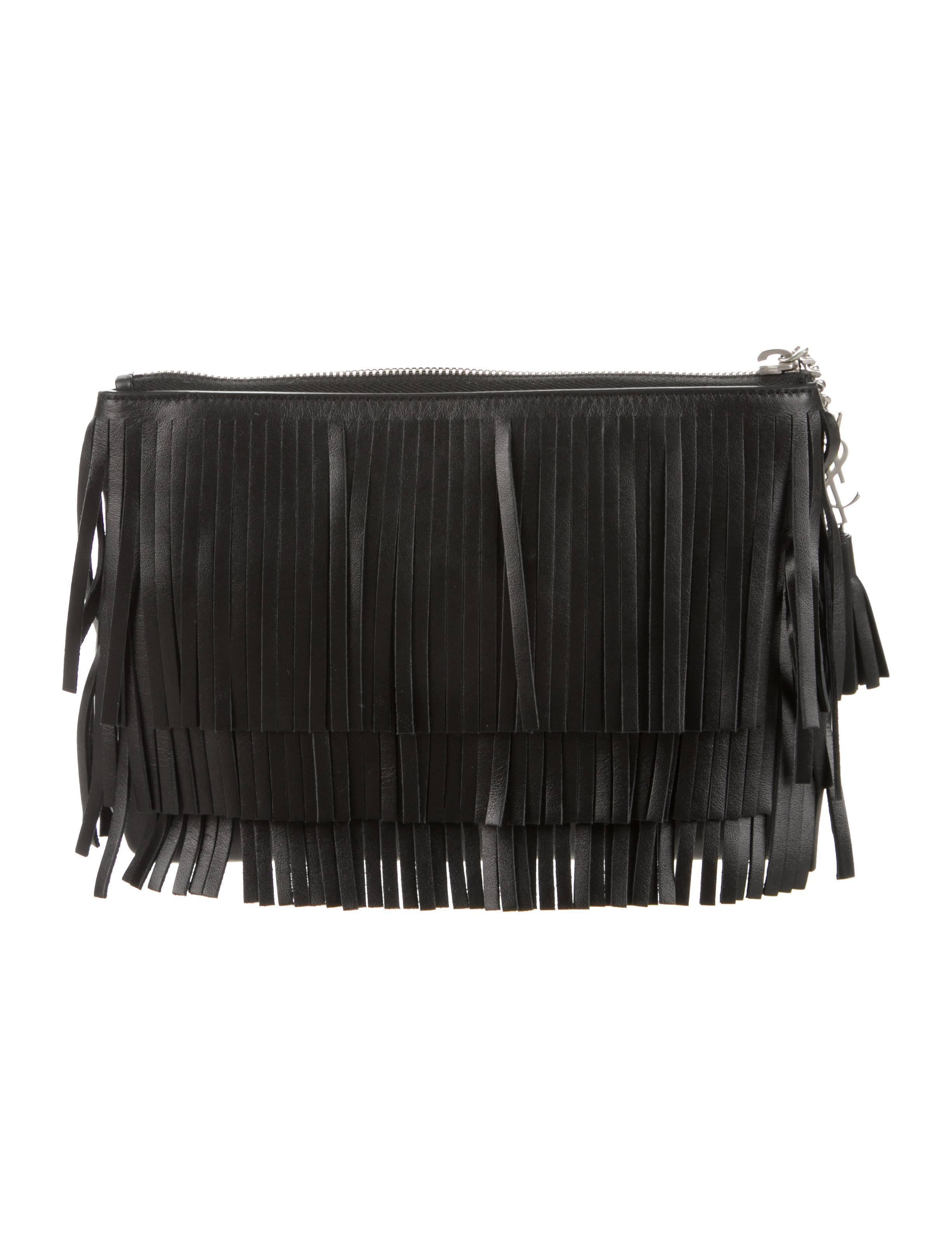 Women's Saint Laurent NEW & SOLD OUT Black Leather Evening Clutch Bag
