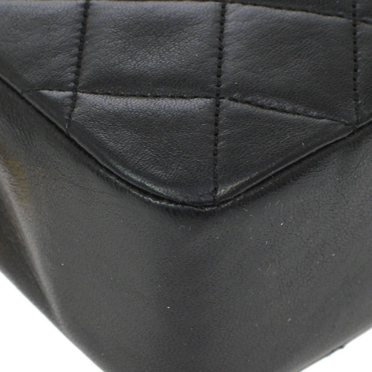 Women's Chanel Black Lambskin Evening Top Handle Shoulder Bag