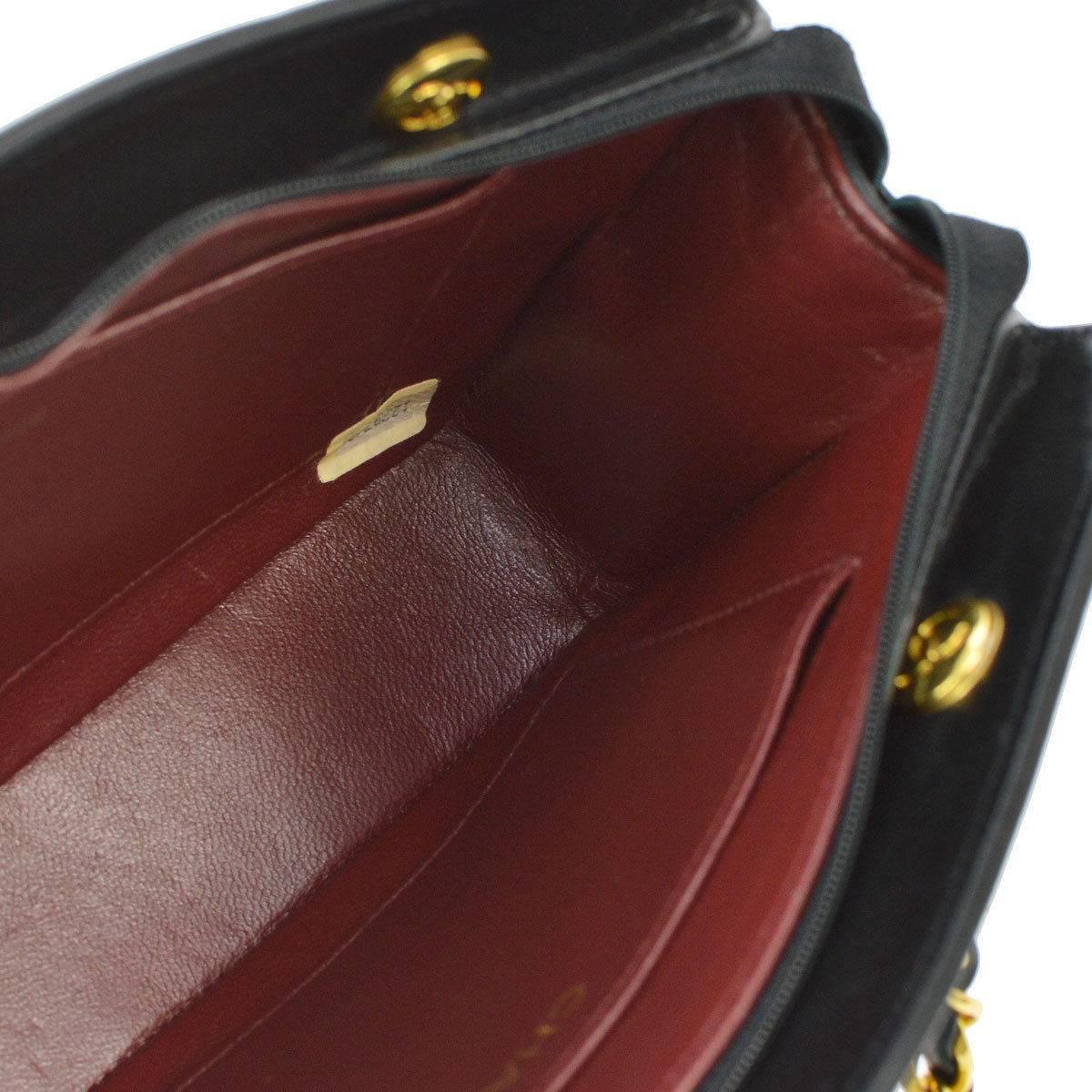 Chanel Black Lambskin Evening Top Handle Shoulder Bag 1