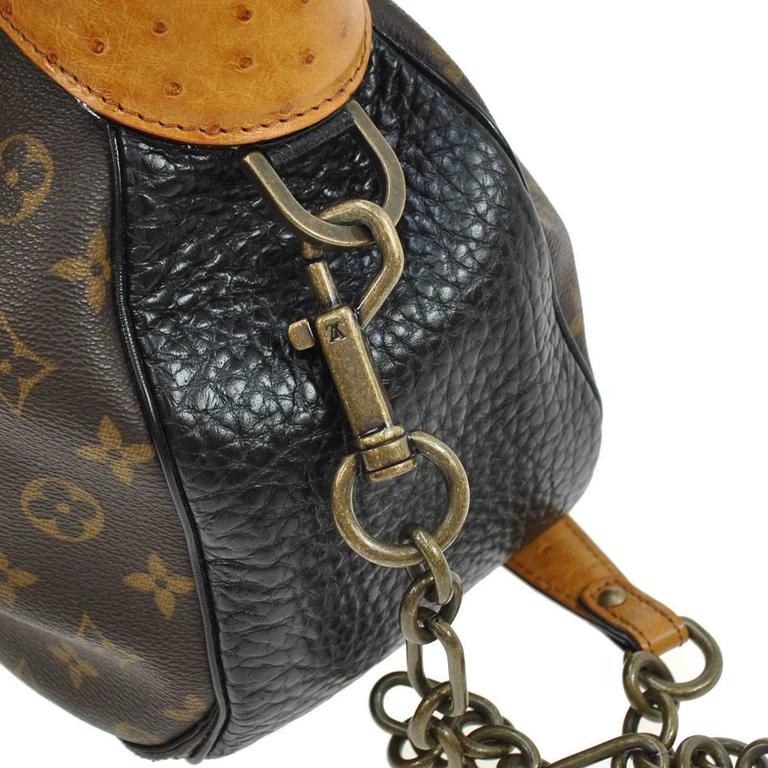 Louis Vuitton Limited Edition Monogram Ostrich Snake Top Handle Shoulder Bag For Sale at 1stdibs