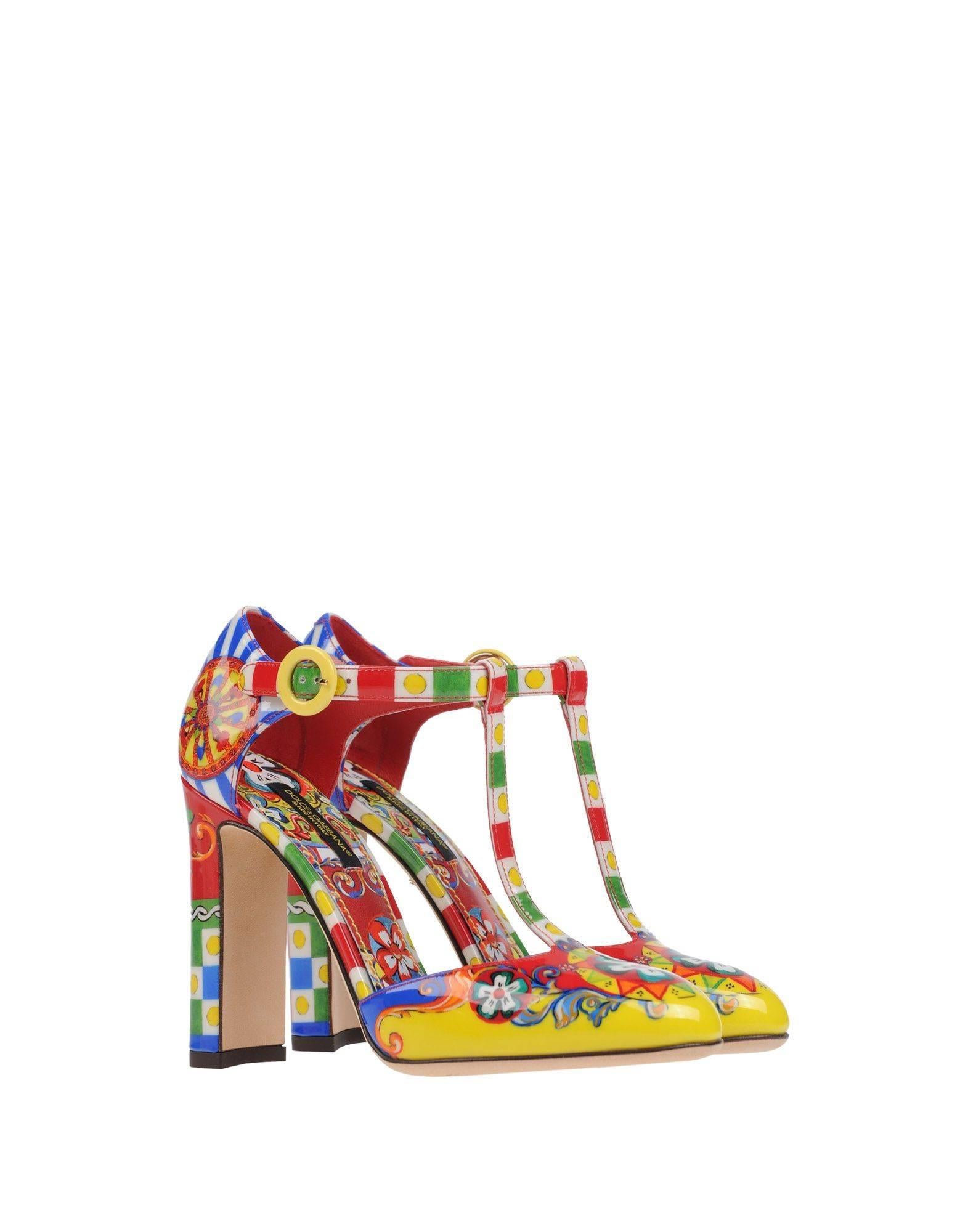 CURATOR'S' NOTES

Dolce & Gabbana NEW & SOLD OUT Runway Multi Color Pumps in Box

Size IT 35.5
Leather
Adjustable ankle strap closure
Made in Italy
Heel height 4"
Includes original Dolce & Gabbana box