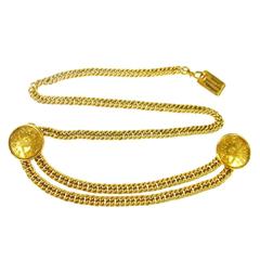 Chanel Vintage Rue Cambon Gold Coin Medallion Chain Link Belt