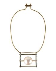 Lanvin NEW & SOLD OUT Gold Pearl Crystal Evening Drape Drop Chain Necklace 