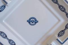 Hermes White Porcelain Men's Cigar Cigarette Desk Table Ashtray Dish in Box