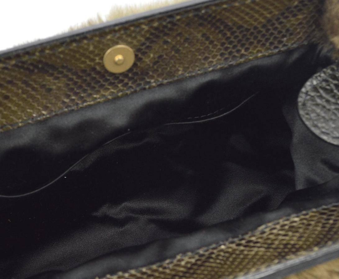 Louis Vuitton Limited Edition Brown Monogram Fur Top Handle Evening Satchel Bag 1