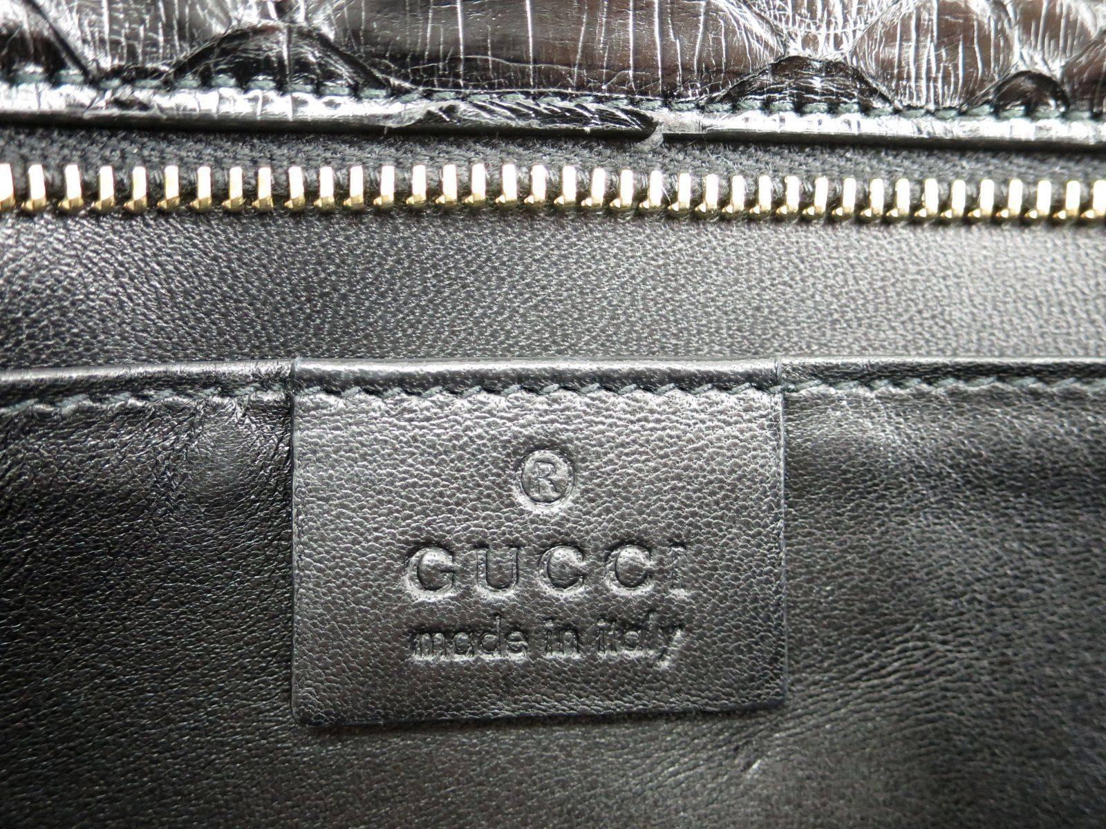 Gucci Black Snakeskin Leather Gold Chain 2 in 1 Evening Clutch Shoulder Flap Bag 4