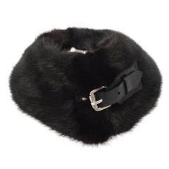 Louis Vuitton Black Leather Neck Scarf Collar