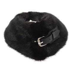 Louis Vuitton LIKE NEW Black Leather Neck Scarf Collar 12