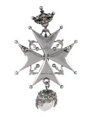 Alexander McQueen NEW Ornate Silver Gunmetal Pin Brooch in Box