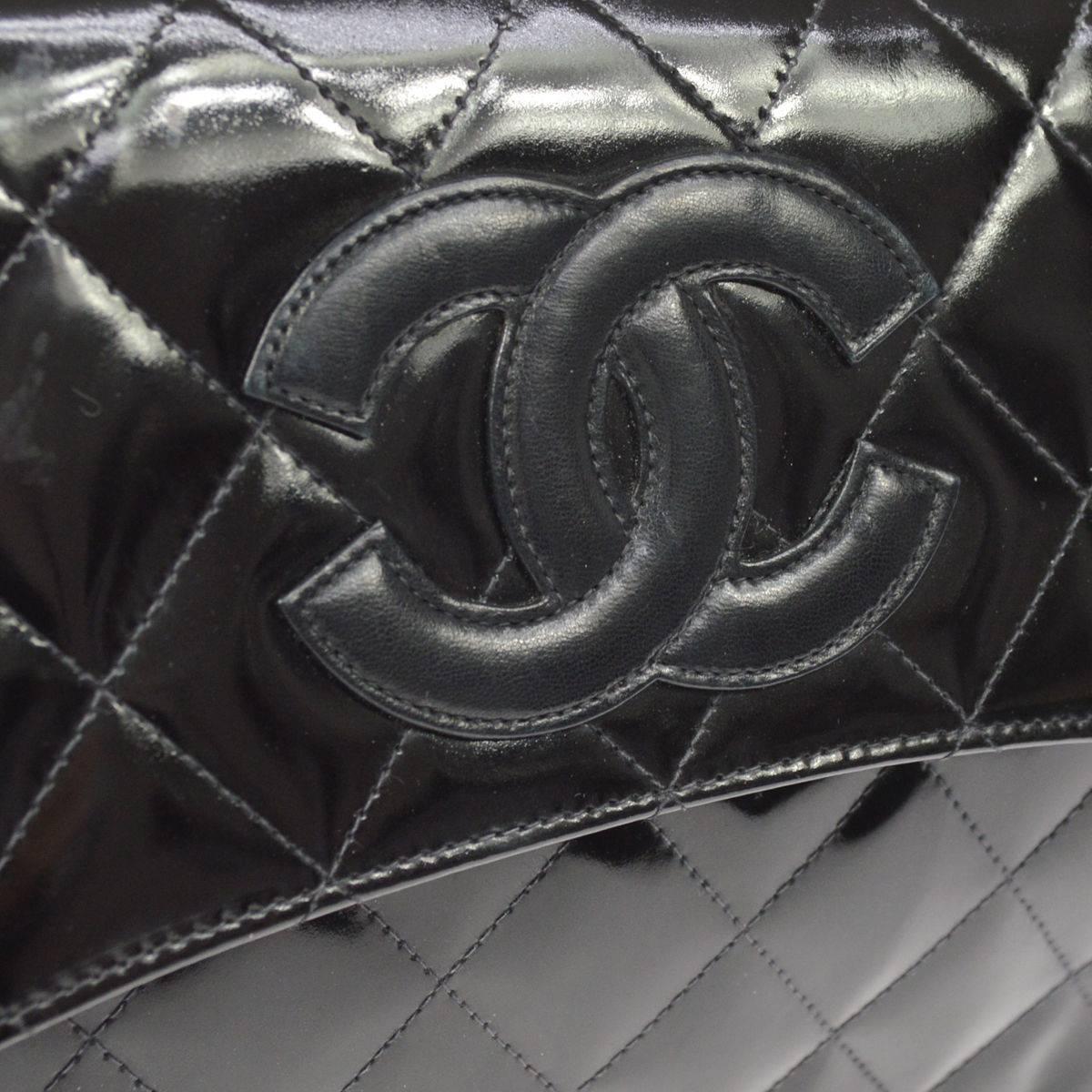 Chanel Black Silver ID Top Handle Satchel Evening Flap Bag In Good Condition In Chicago, IL