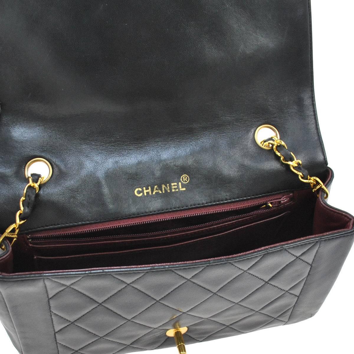 Chanel Black Lambskin Evening Flap Shoulder Bag 3