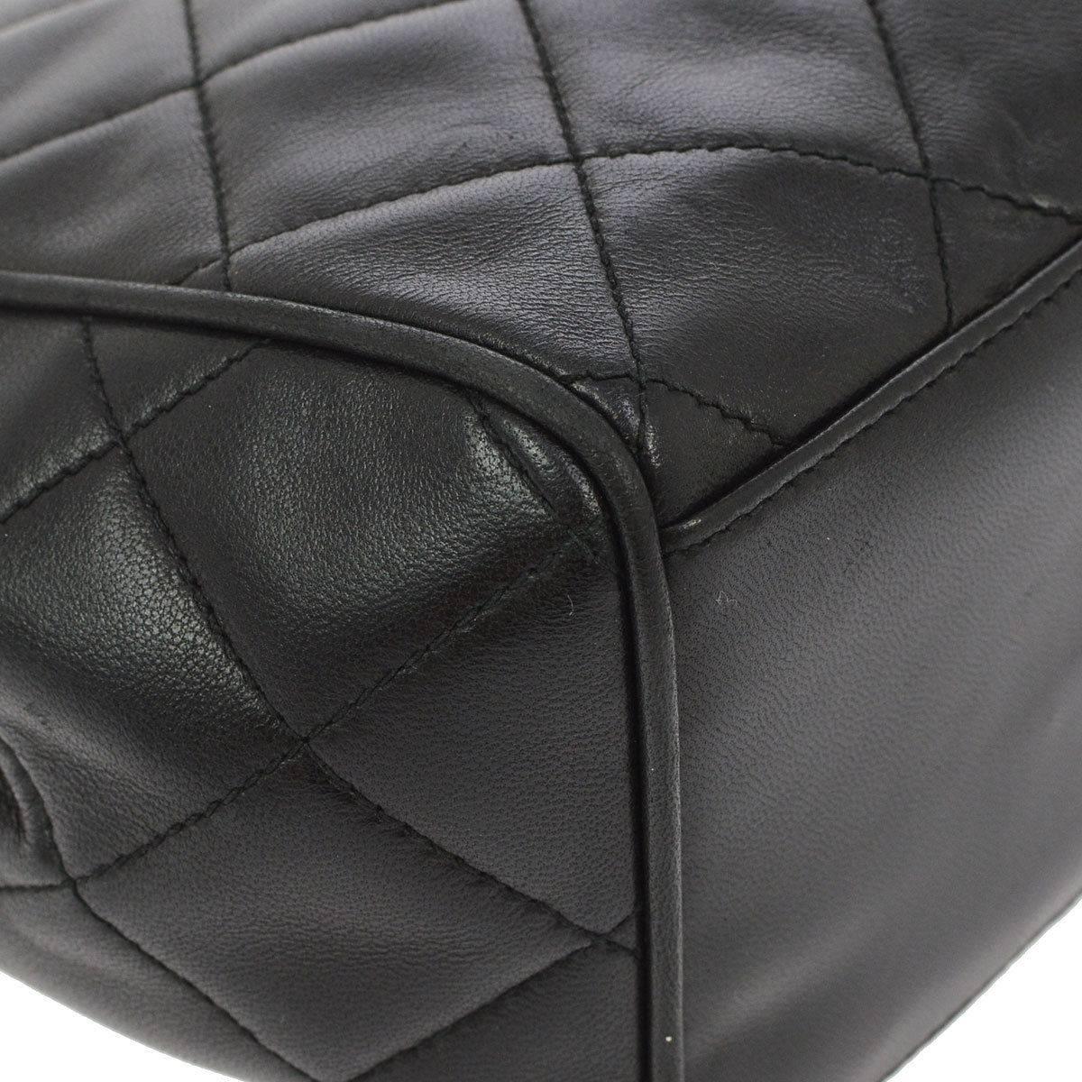 Chanel Black Lambskin Leather Top Handle Evening Shoulder Party Bag 1