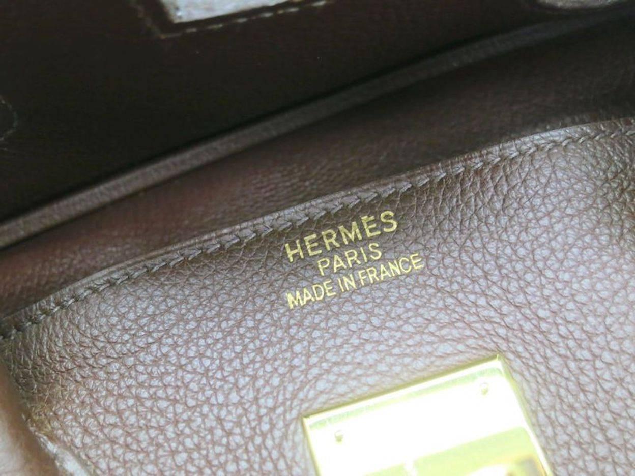 Brown Hermes Birkin 35 Top Handle Tote Bag With All Original Accessories