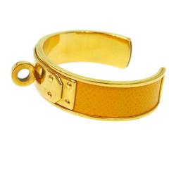 Hermes Mustard Leather Gold Kelly Cuff Bracelet