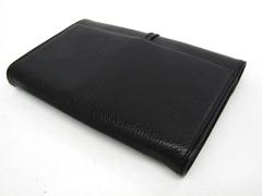 YSL Yves Saint Laurent Vintage Black Leather Envelope Evening Clutch Bag