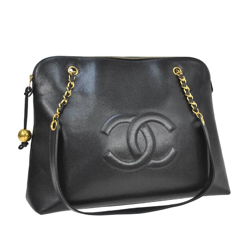 Chanel Caviar Carryall Shopper Weekender Travel Shoulder Bag For Sale ...