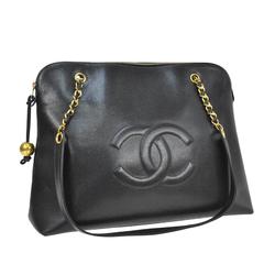 Chanel Vintage Caviar Carryall Shopper Weekender Travel Shoulder Bag 11