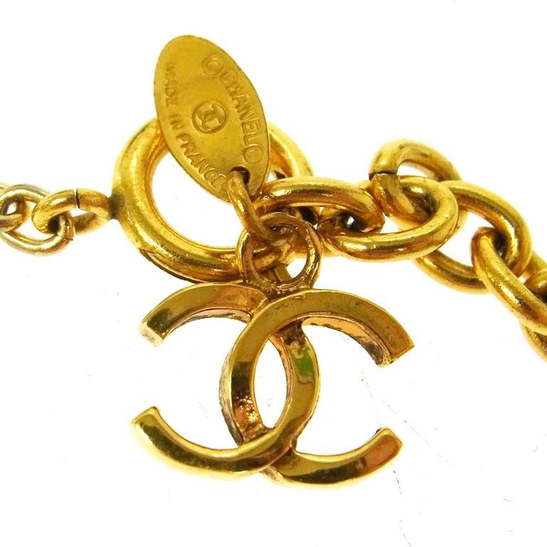 Chanel Vintage Gold Charm Flower Spiral Statement Evening Necklace at ...