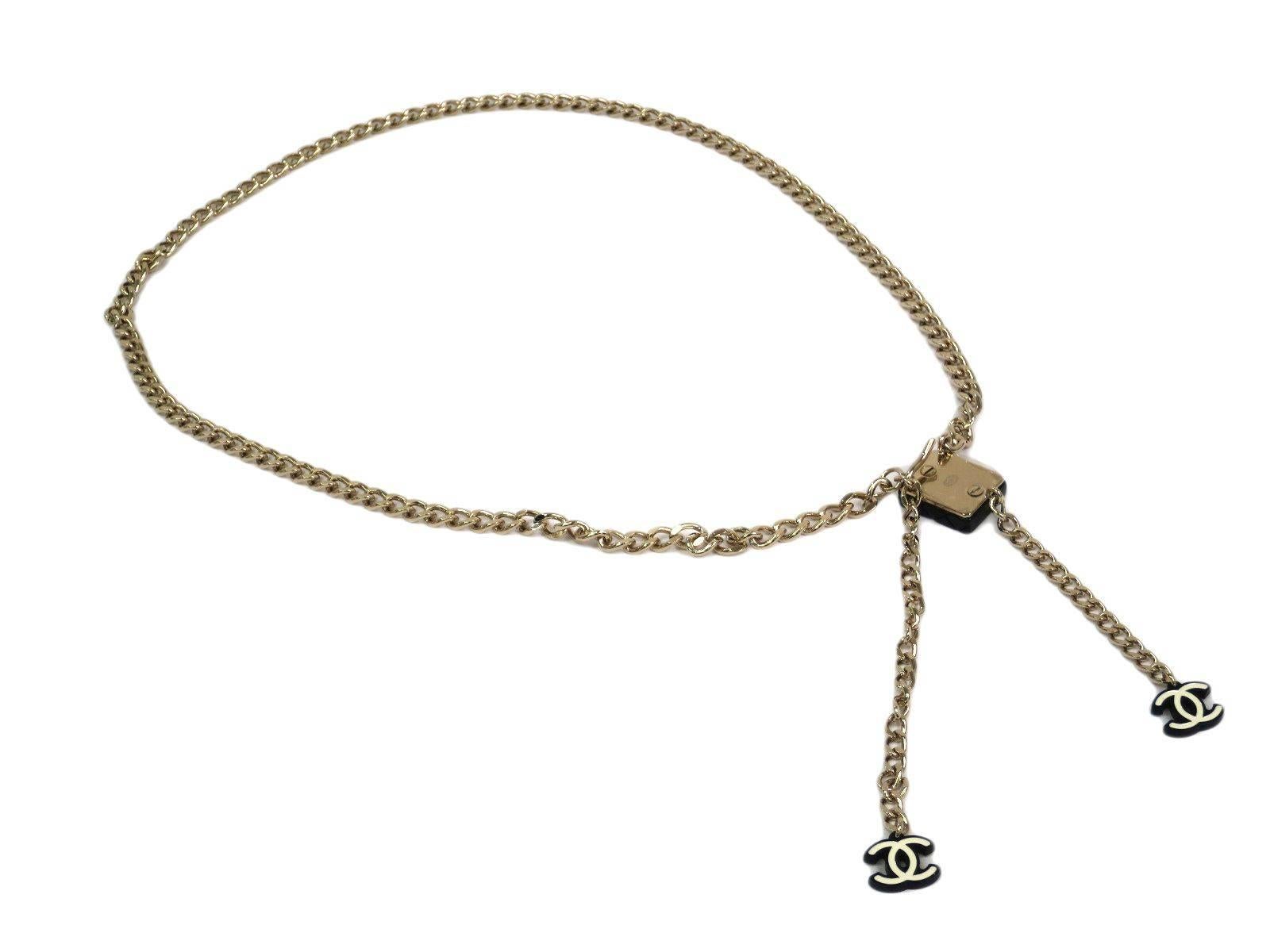 Women's Chanel CURRENT LIKE NEW Gold Multi Link Charm Waist Belt in Box