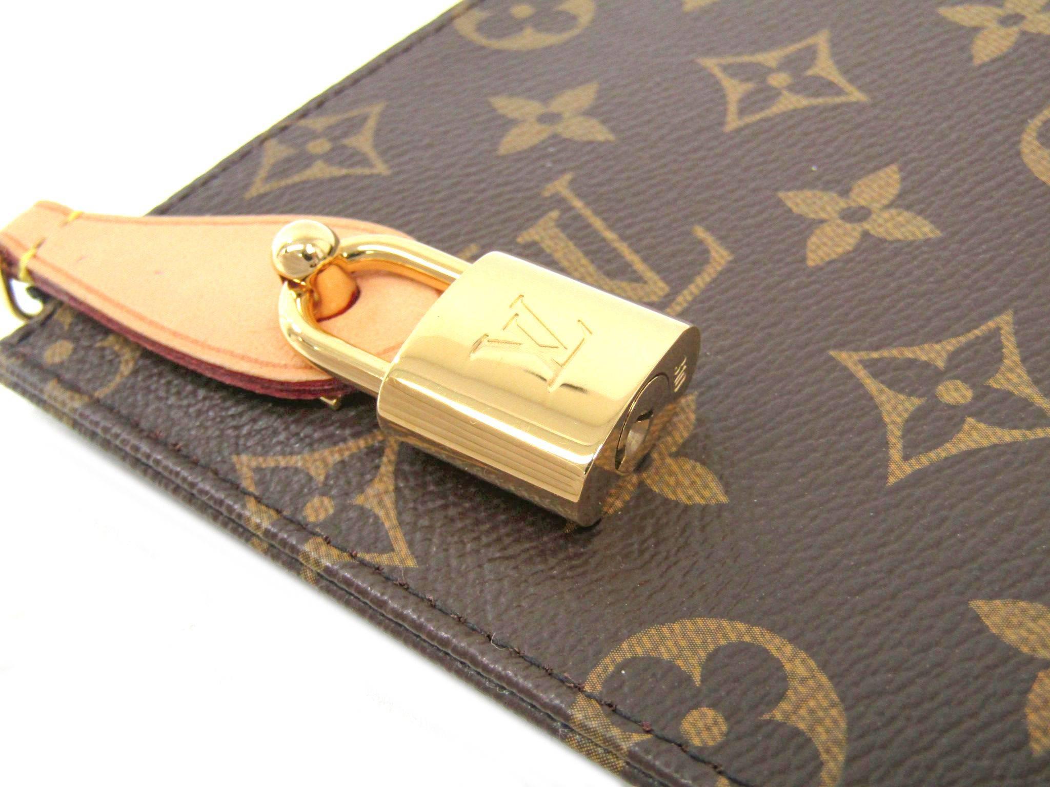 Gray Louis Vuitton Monogram Rare Men's Women's Travel Carryall Clutch Bag With Keys