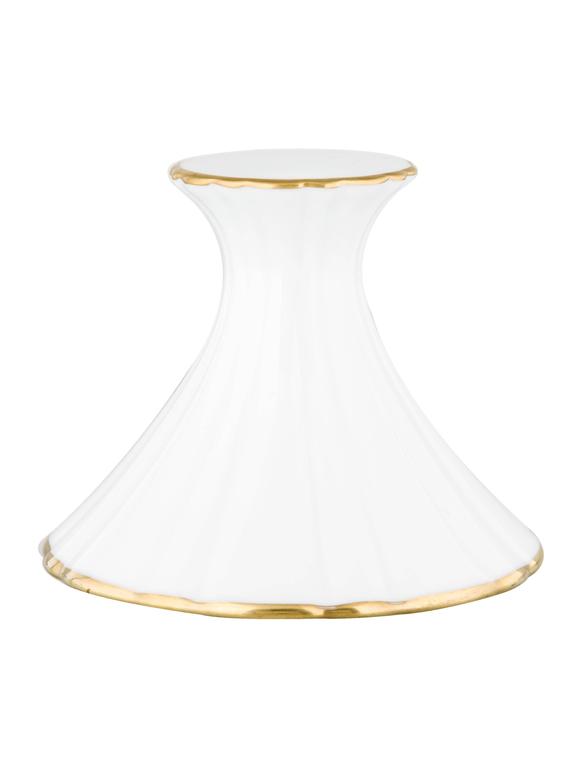 Christian Dior White 24 KT Gold Porcelain Two Set (2) Candle Holders in