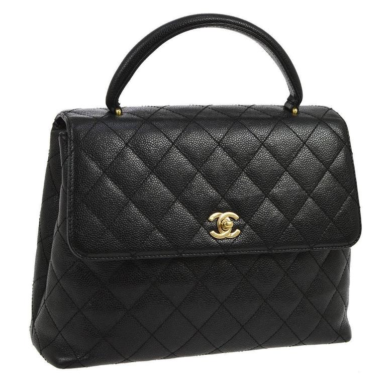 chanel caviar flap bag with top handle
