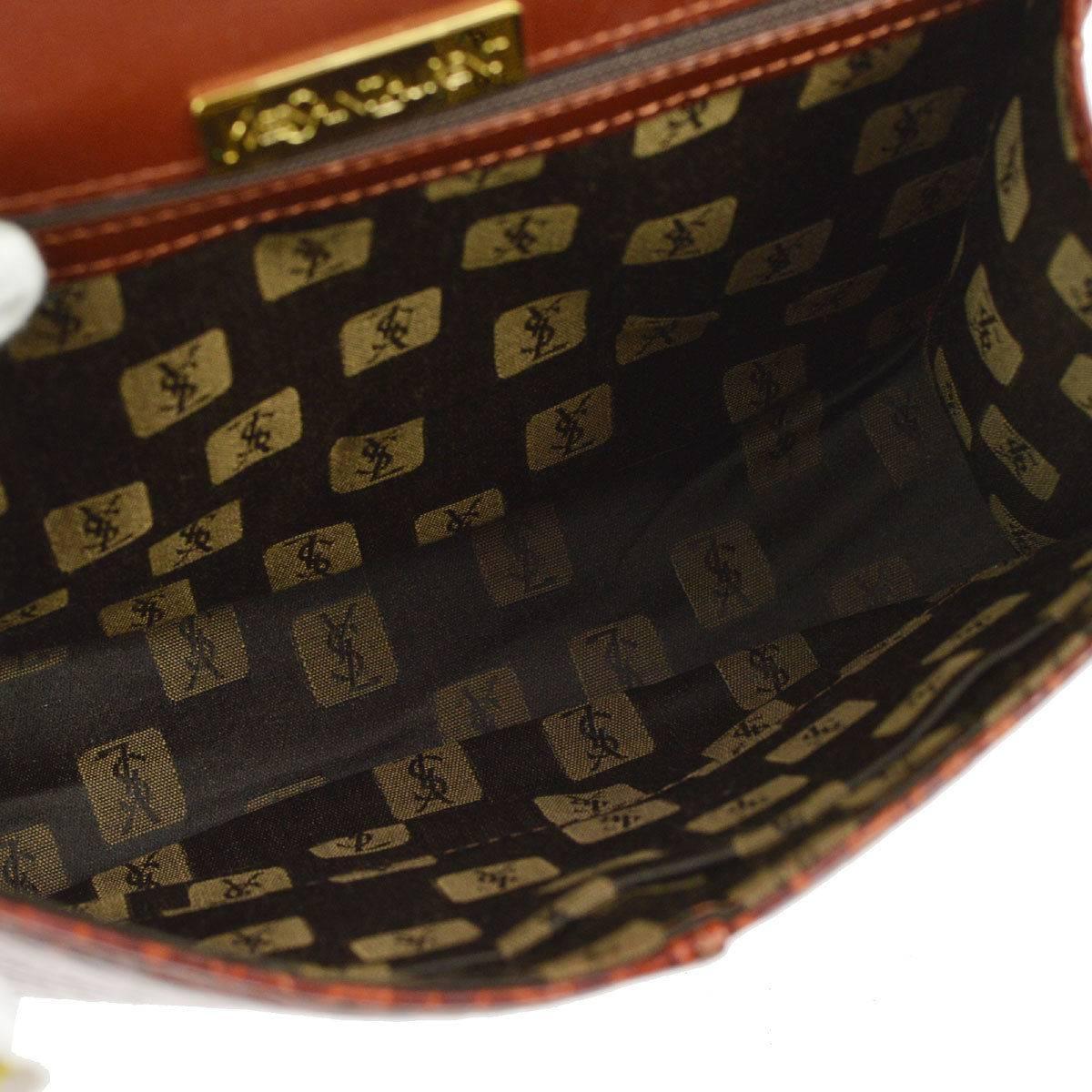 Women's Yves Saint Laurent Vintage Rust Leather Evening Shoulder Flap Bag