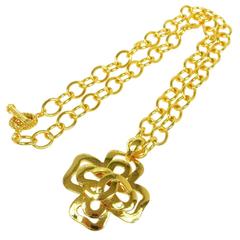 Chanel Vintage Gold Large Charm Cross Medallion Evening Necklace in Box 5